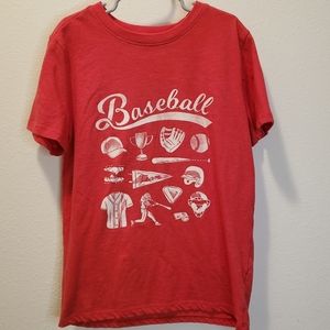Boys Cat and Jack Red Baseball shirt Size Medium